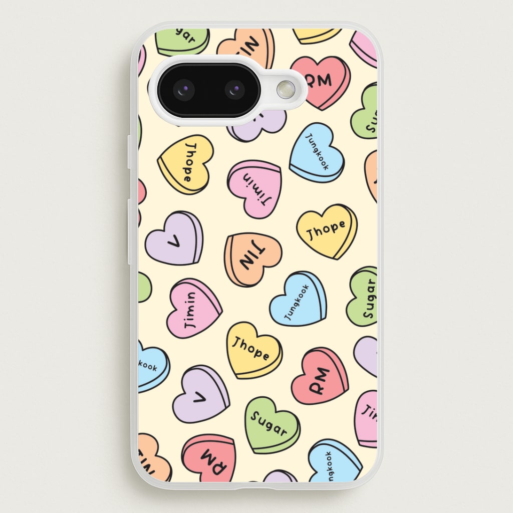 K-Pop Band Members Love Hearts Pattern Google Pixel 9a Case