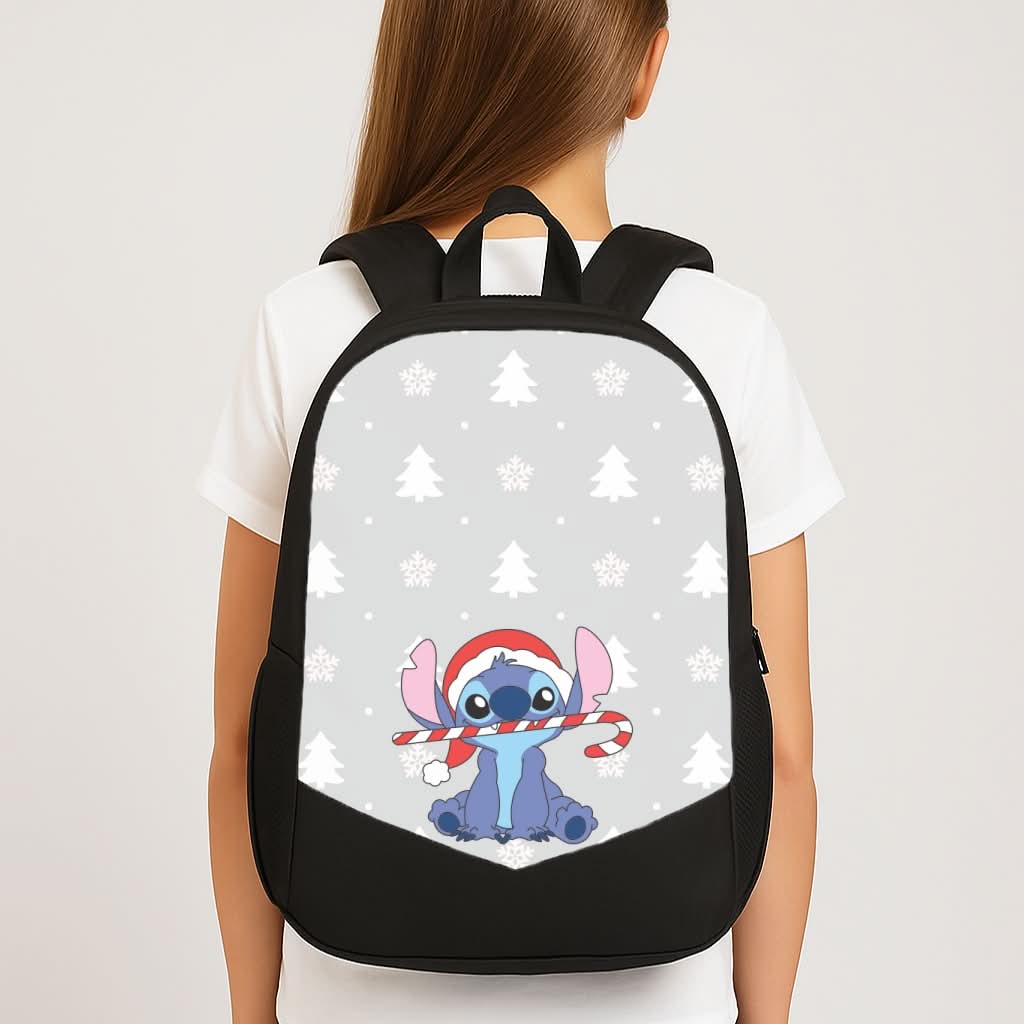 Cute Blue Alien Candycane School Bag