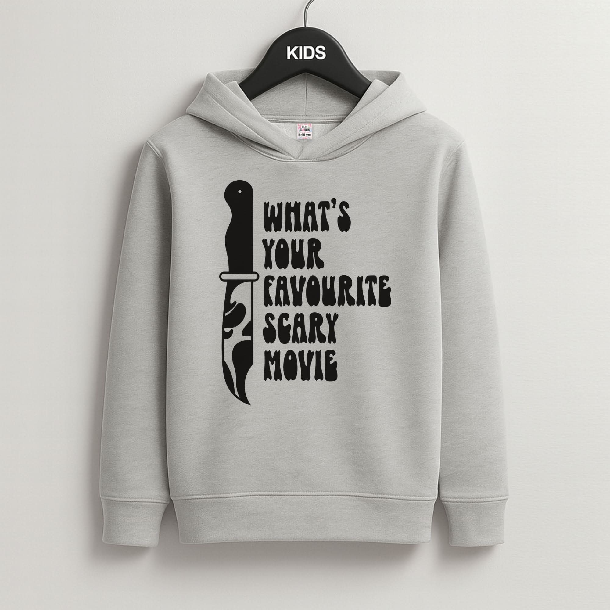 What's Your Favourite Scary Movie Trippy Grey Kids Hoodie