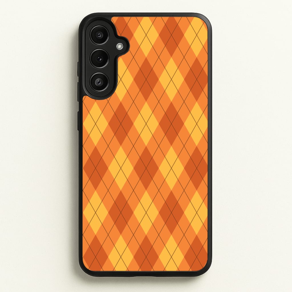 Orange Argyle Pattern Galaxy A34 Case