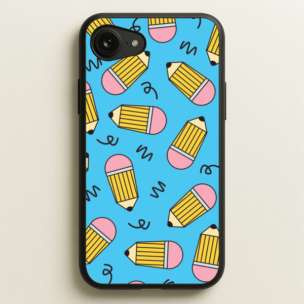 Pencils And Scribbles Pattern iPhone 16e Case