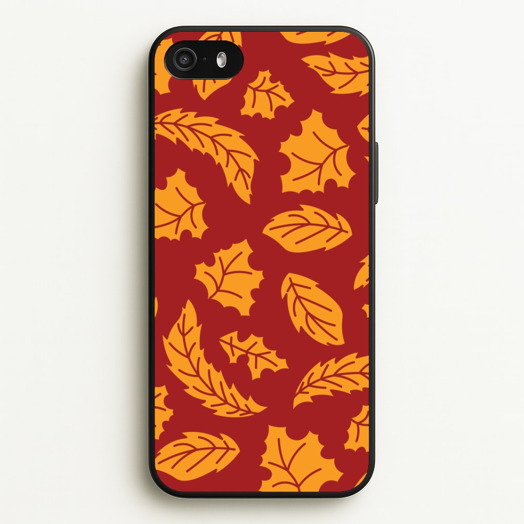 Orange Leaves Pattern iPhone 5 / 5s / SE 2016 Case