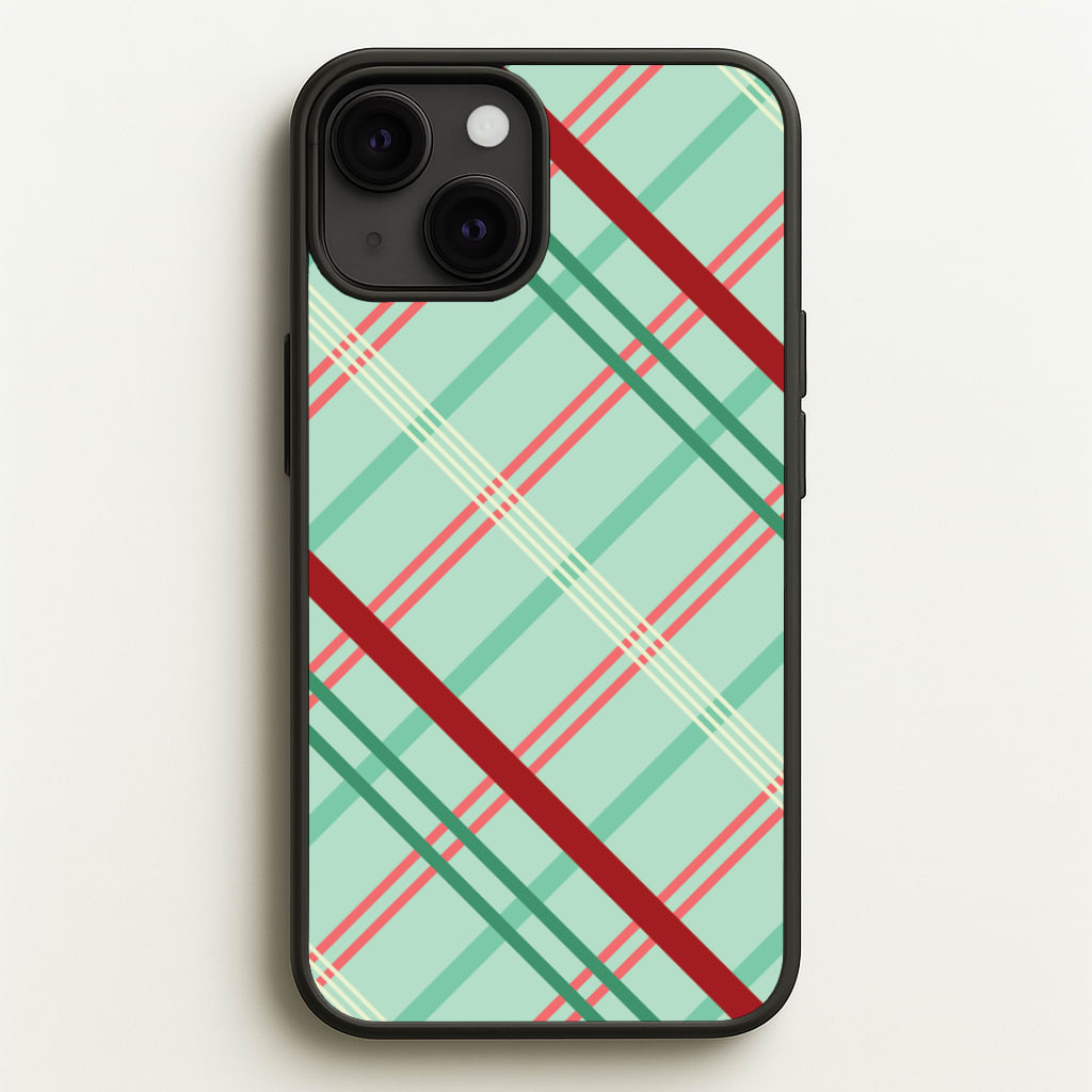 Pastel Tartan Christmas Pattern iPhone 13 Mini Case