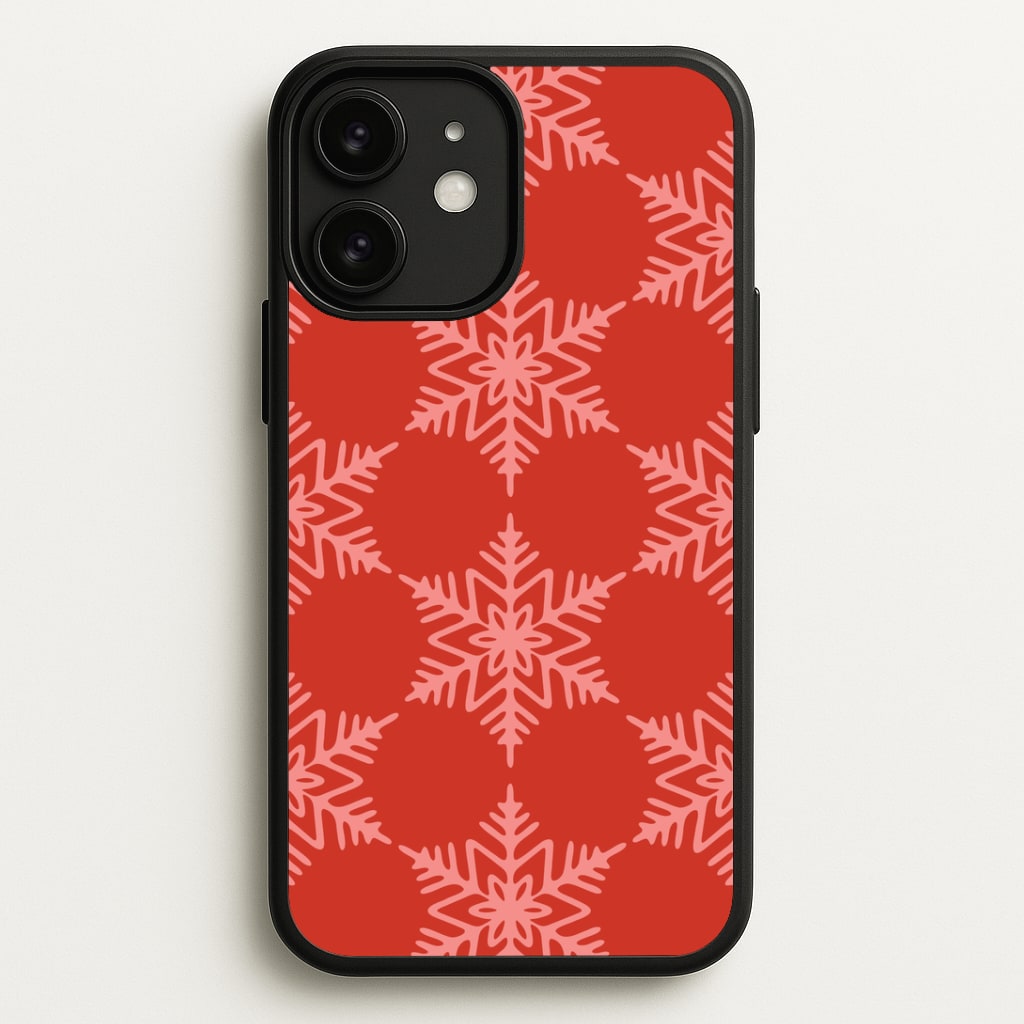 Red Giant Snowflakes Christmas Pattern iPhone 11 Case