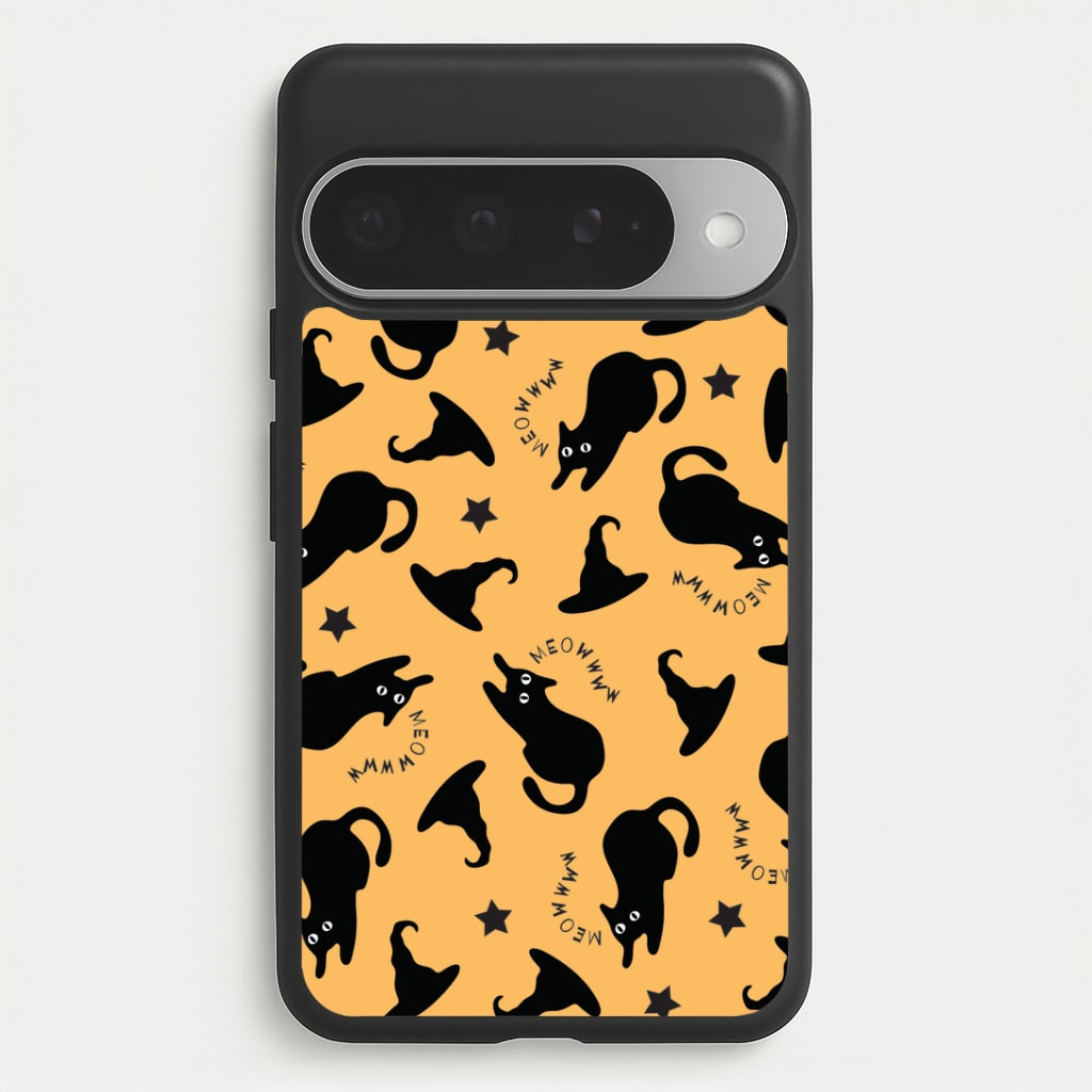 Black Cat And Hats Pattern Google Pixel 10 Pro XL Case