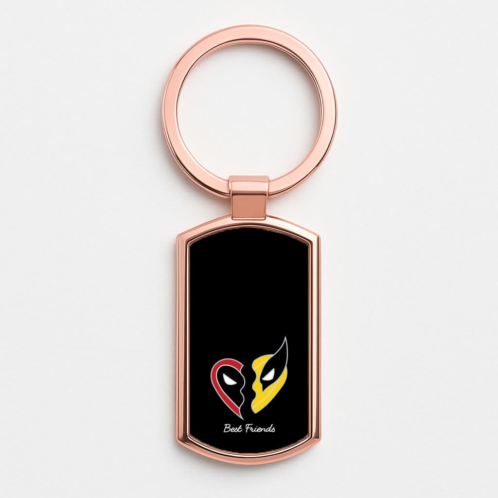 Superhero Best Friends Locket Rose Gold Keyring