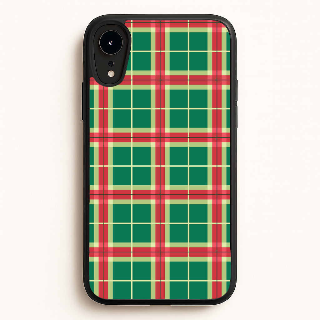 Red And Green Tartan II Christmas Pattern iPhone XR Case