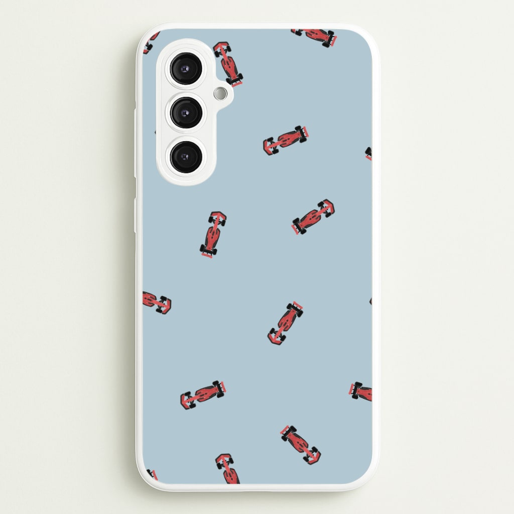 Race Cars Pattern Blue Galaxy S23FE Case