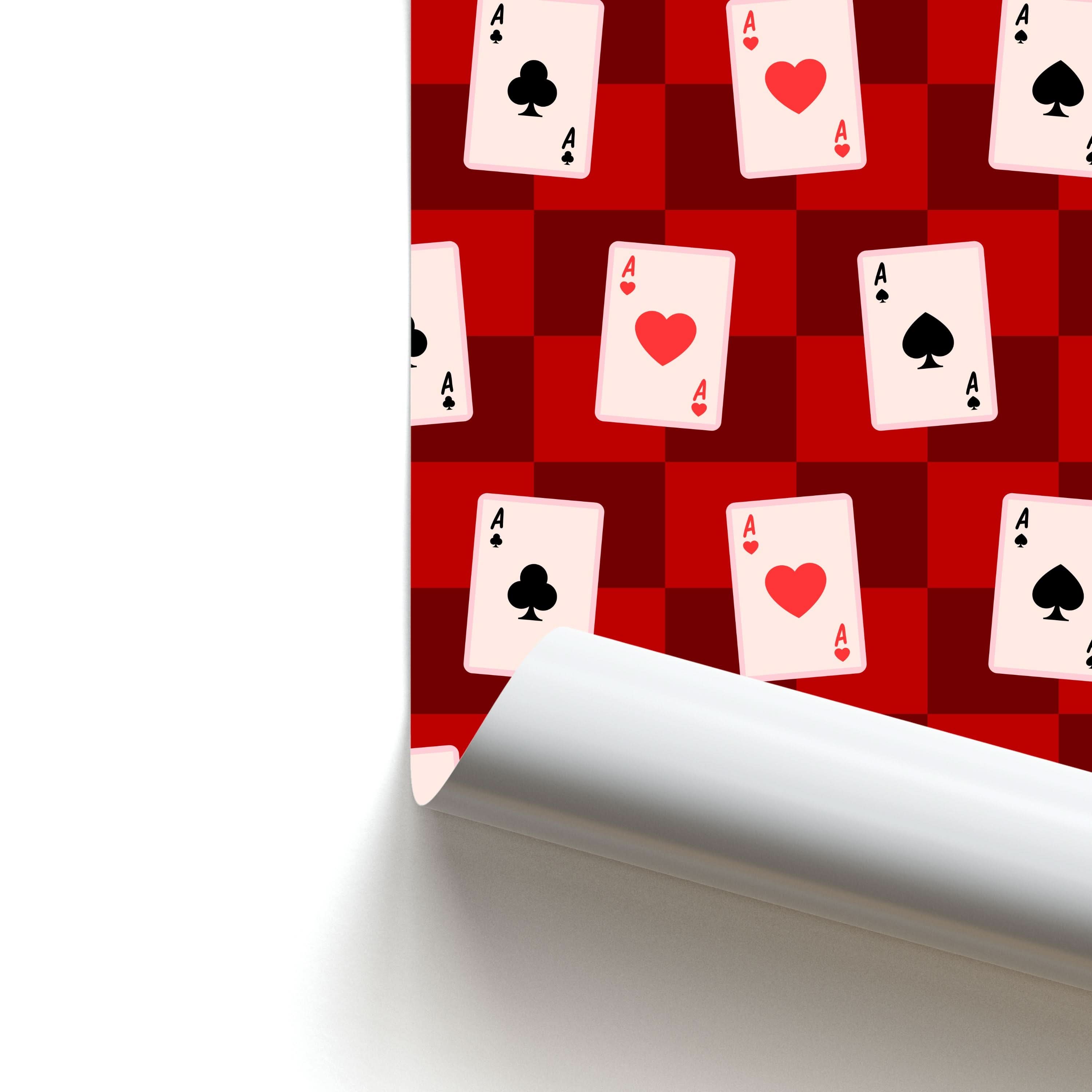 Card Deck Checkered Pattern Poster