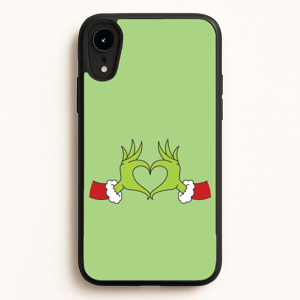 Christmas Green Heart iPhone XR Case
