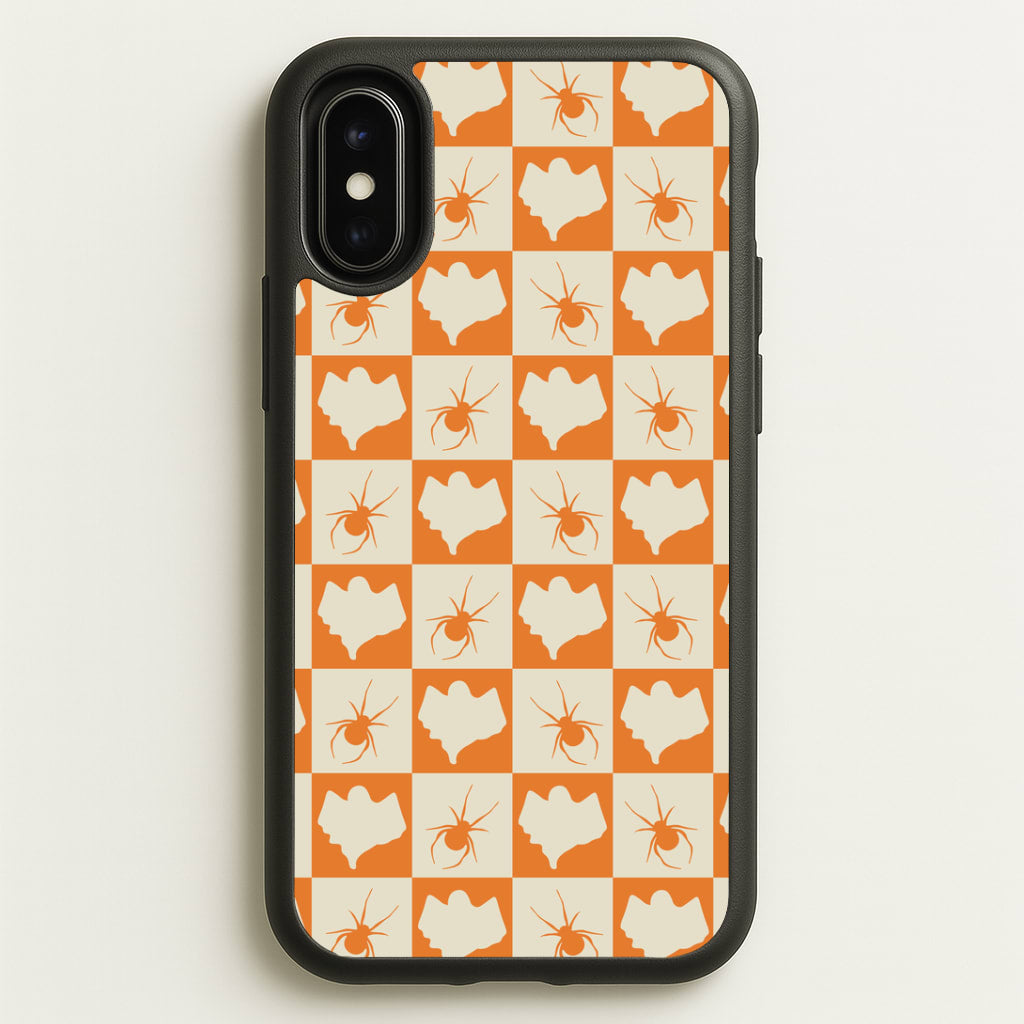 Spiders And Ghosts Checkered Pattern II iPhone X / XS Case