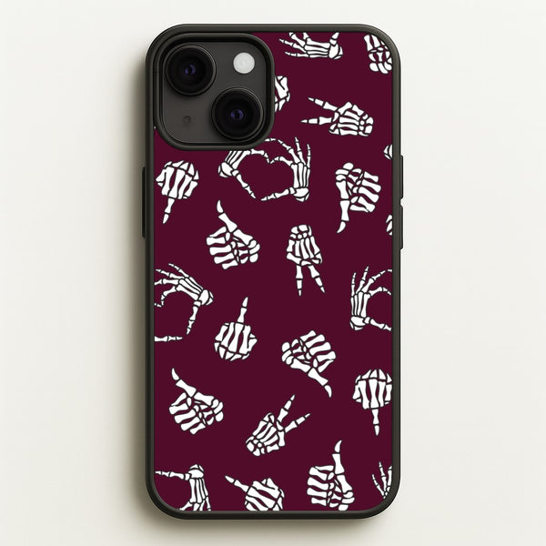 Skeleton Hands Pattern iPhone 13 Case