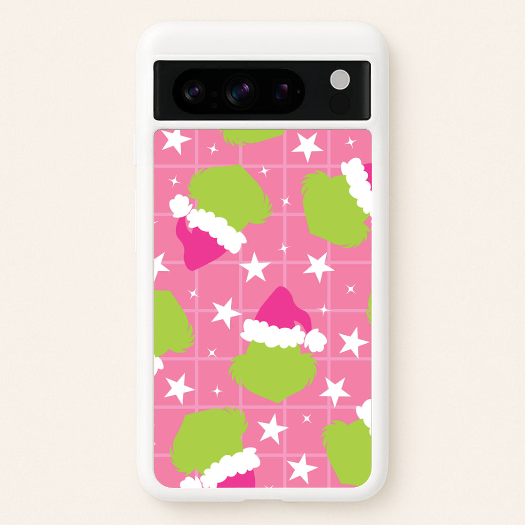 Pink Green Creature Xmas Pattern Google Pixel 8 Pro Case