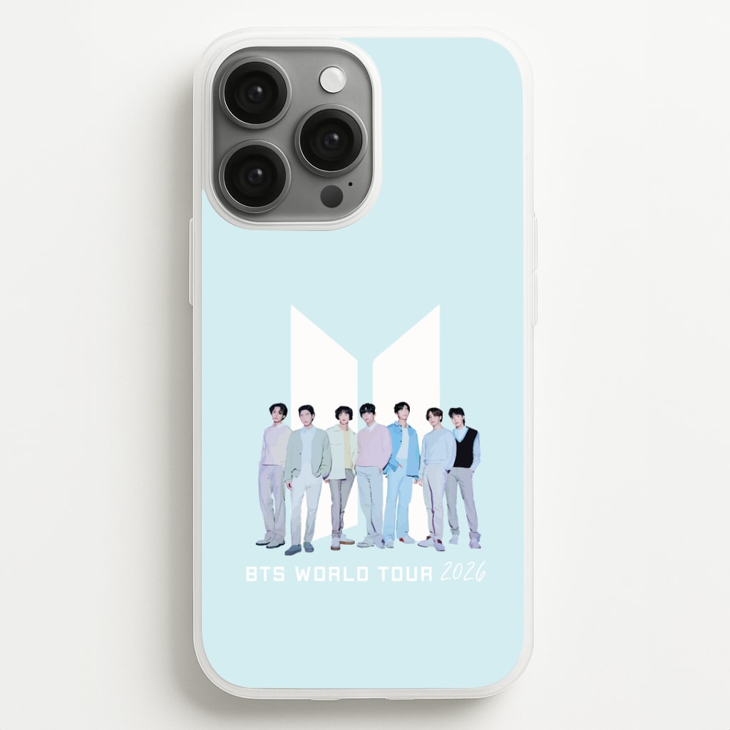 K-Pop Band Tour Pastel Blue iPhone 13 Pro Case