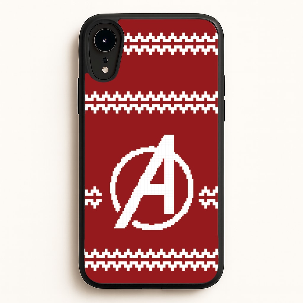 Superhero Team Red Christmas Jumper  iPhone XR Case