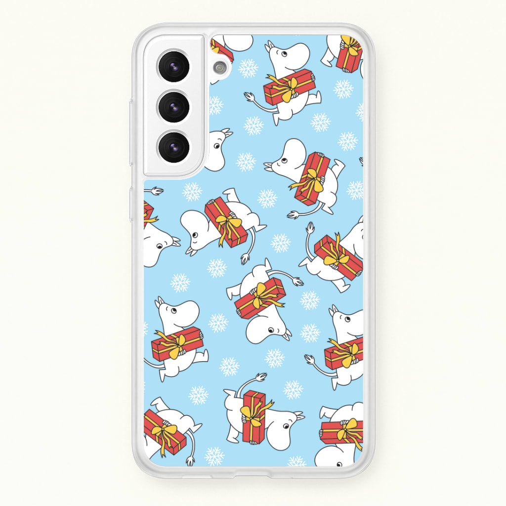Present And Snowflakes Moom Pattern Galaxy S22 Plus Case