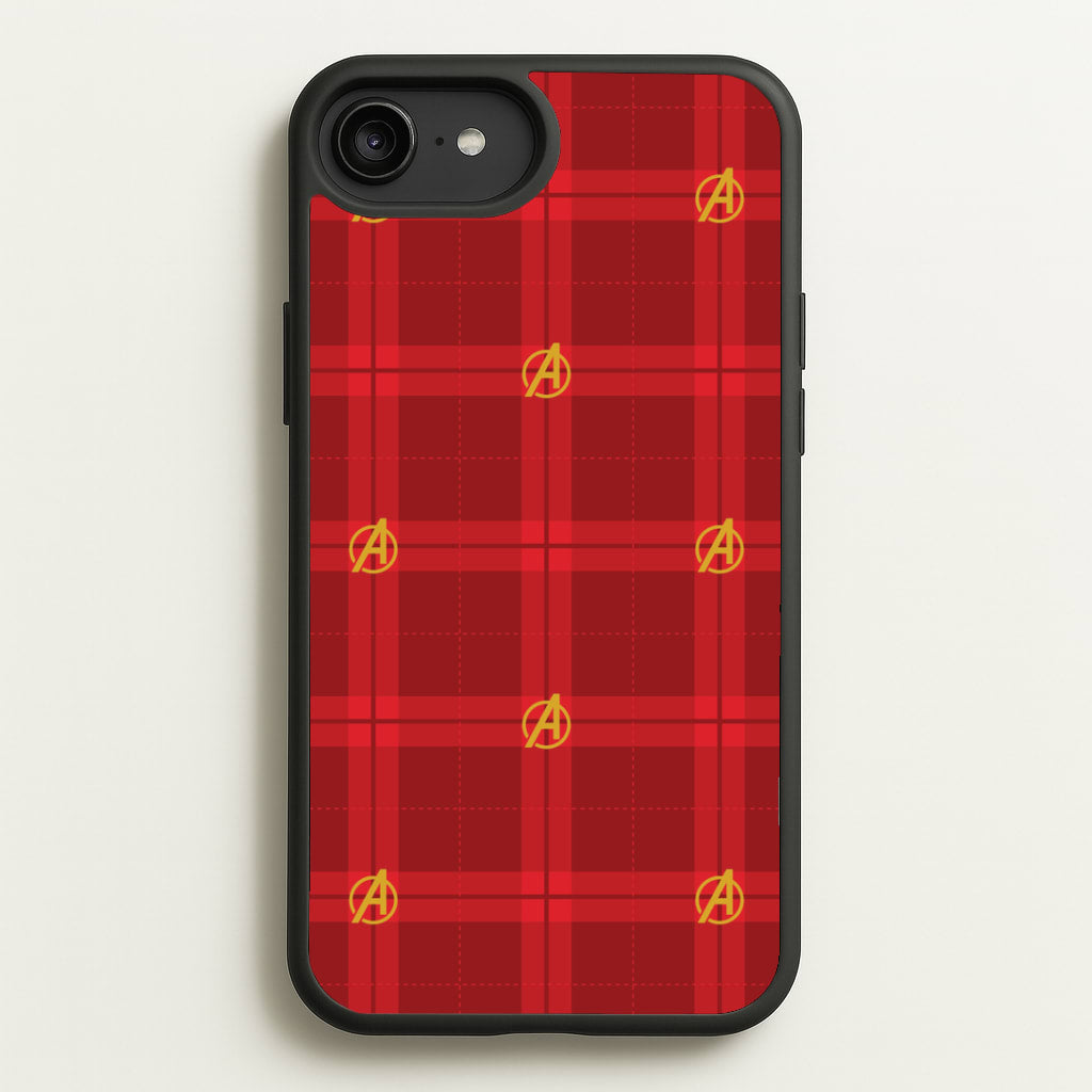 Superhero Team Red Tartan Pattern iPhone 6 Plus / 7 Plus / 8 Plus Case