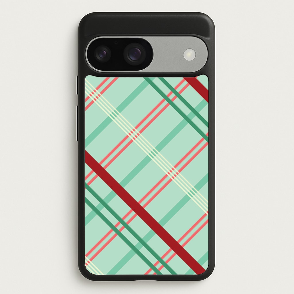 Pastel Tartan Christmas Pattern Google Pixel 9 / 9 Pro Case