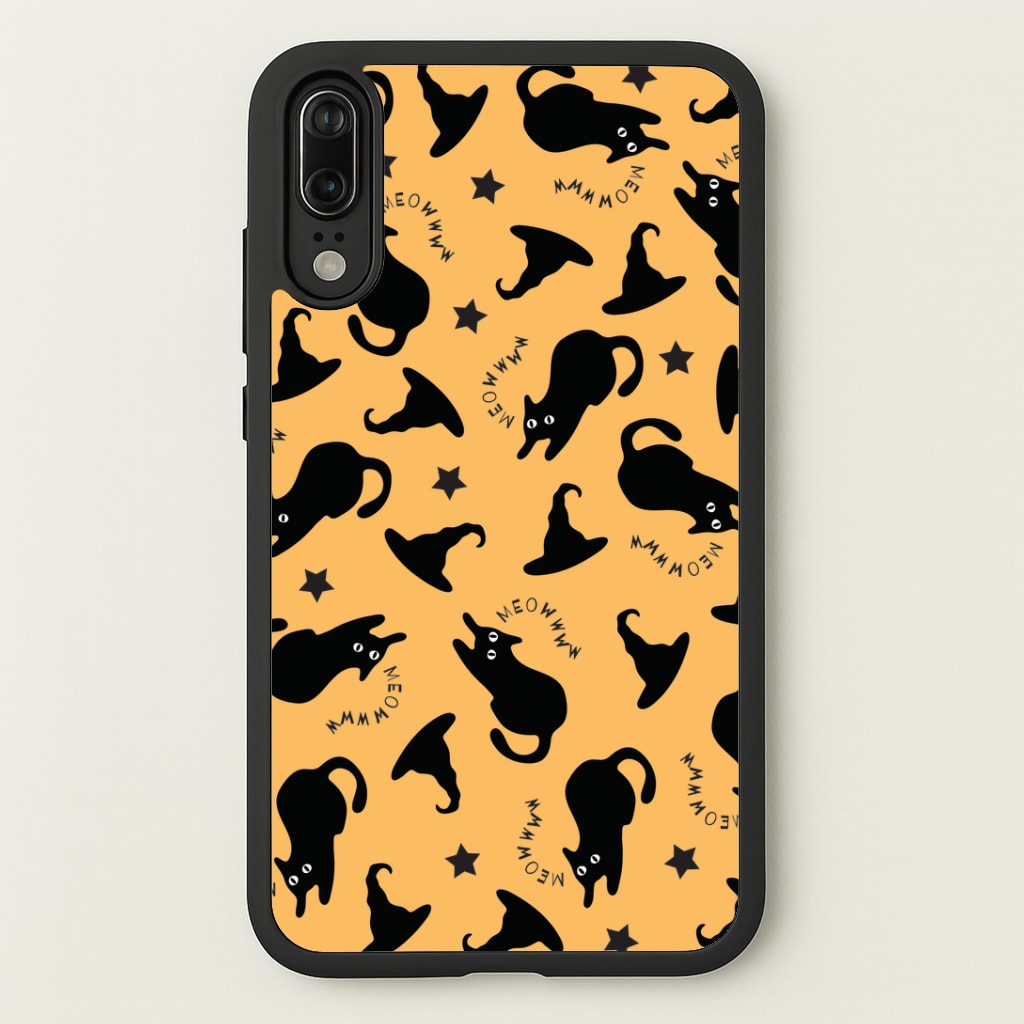 Black Cat And Hats Pattern Huawei P20 Case