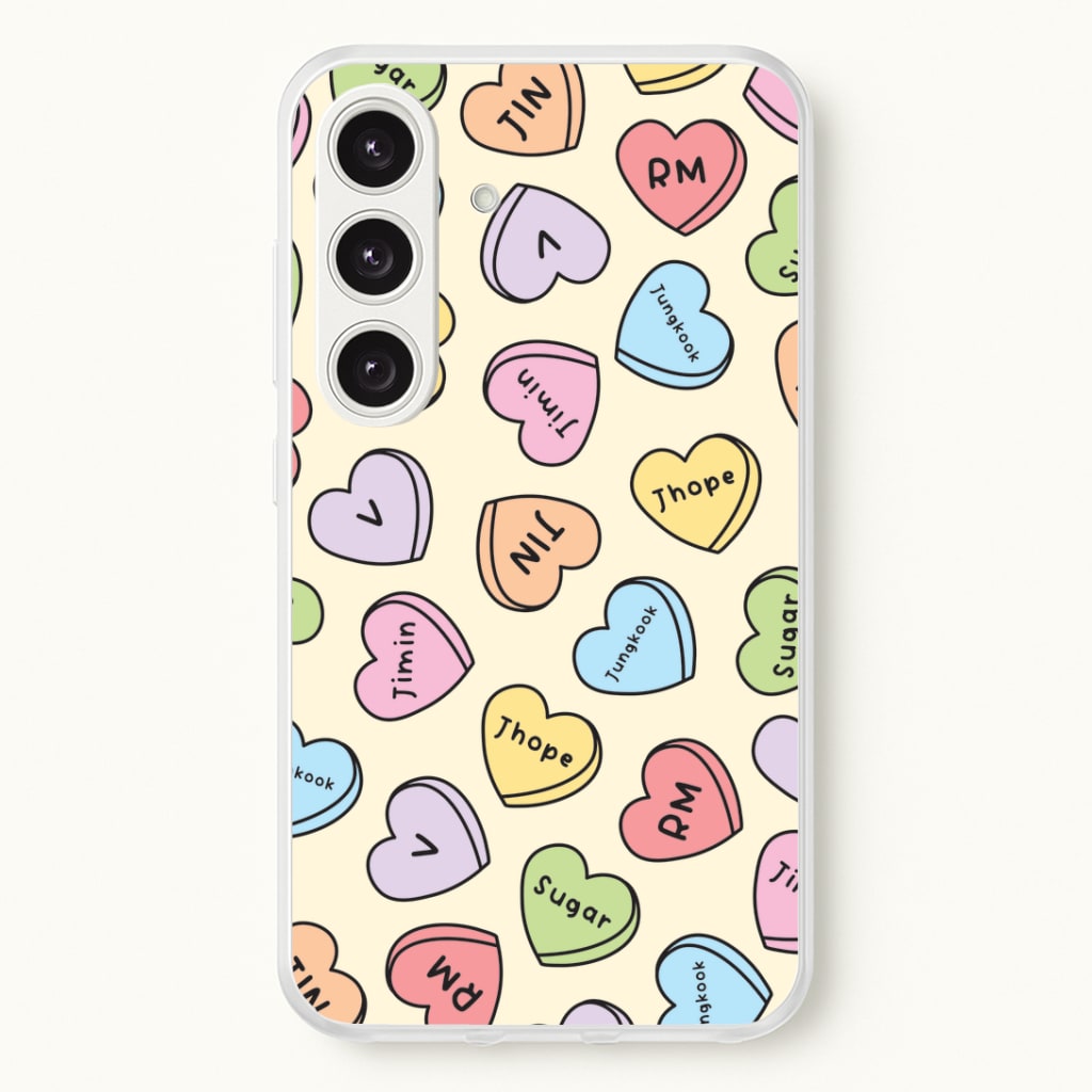 K-Pop Band Members Love Hearts Pattern Galaxy S25 Plus Case