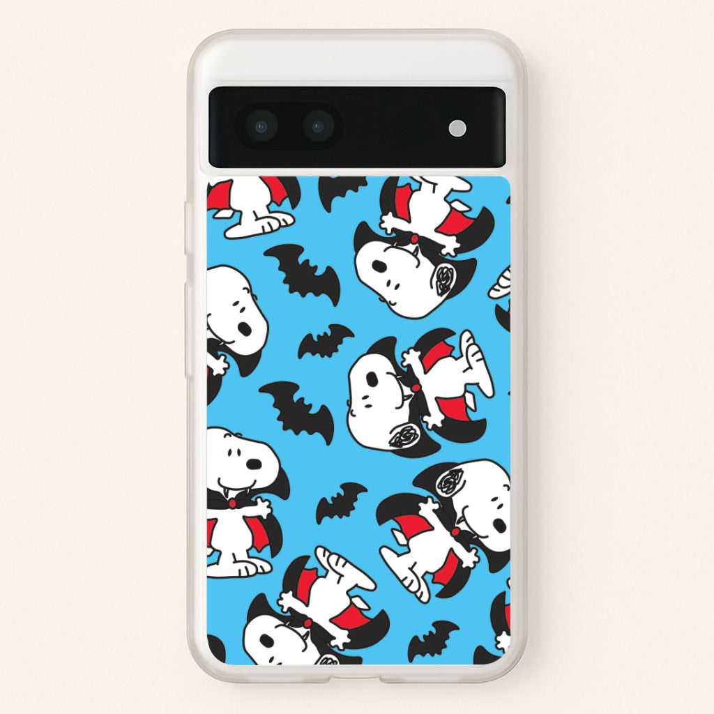 Cartoon Beagle Vampire And Bats Pattern Google Pixel 7a Case