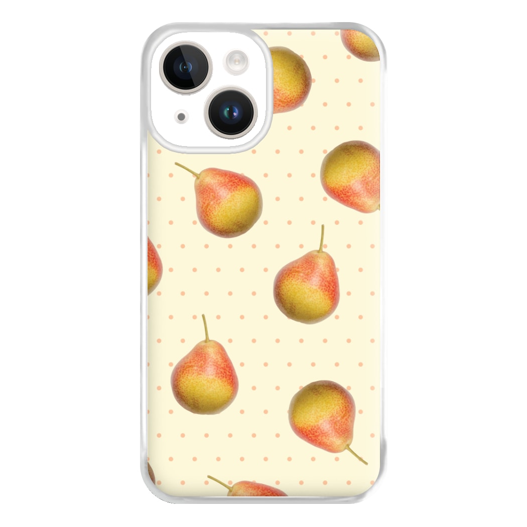 Pears And Polka Dots Pattern iPhone 15 Case