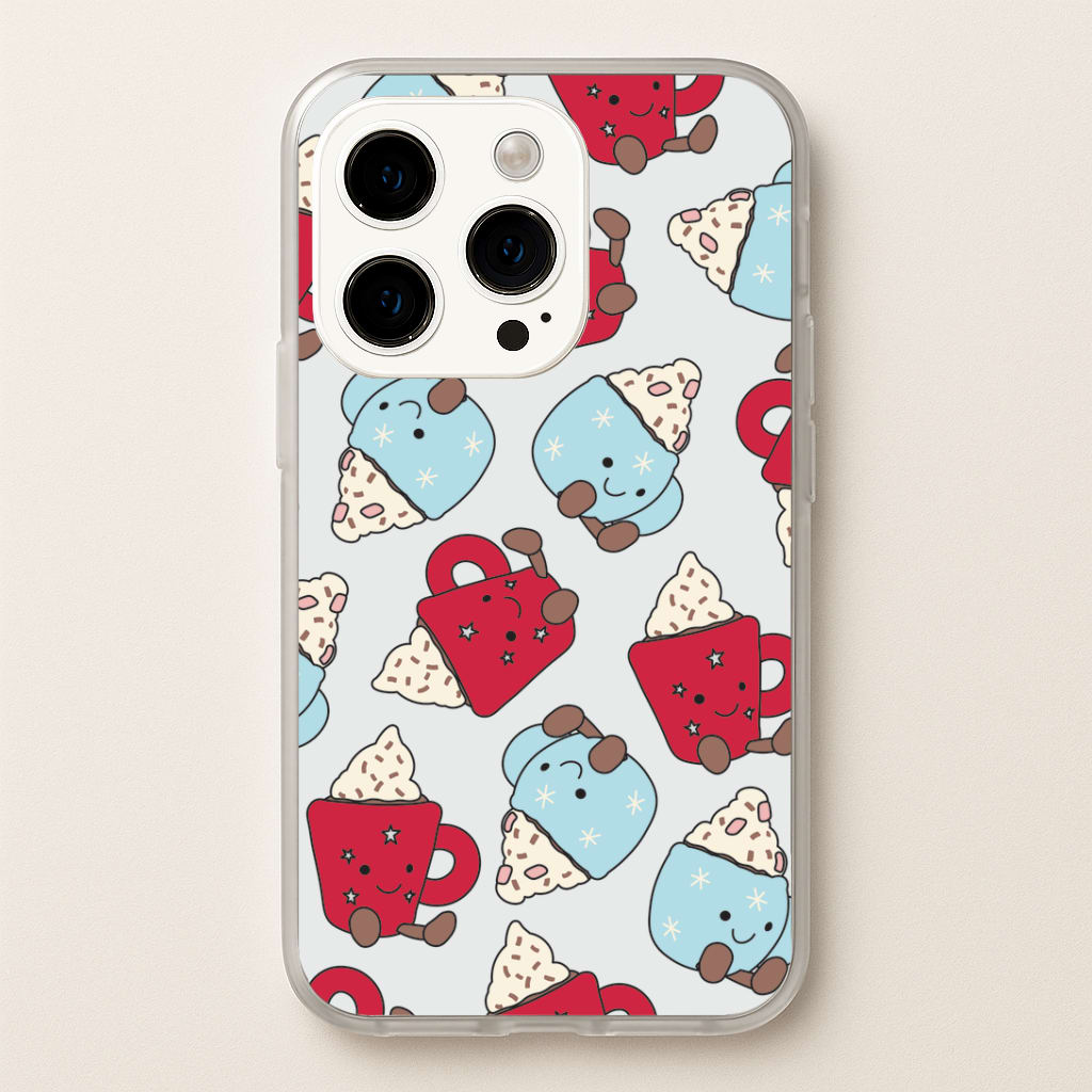 Christmas Drinks Plushies Pattern iPhone 15 Pro Case
