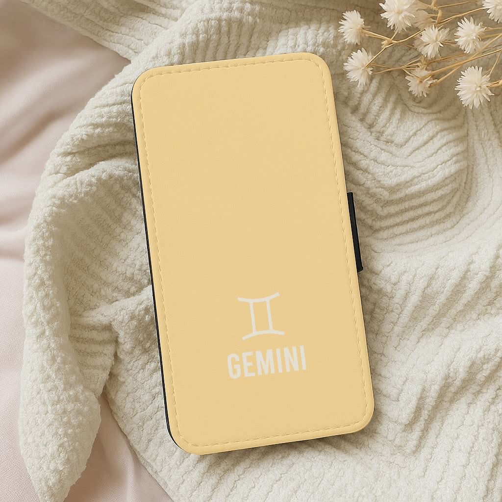 Gemini Pastel Zodiac Leather Phone Case