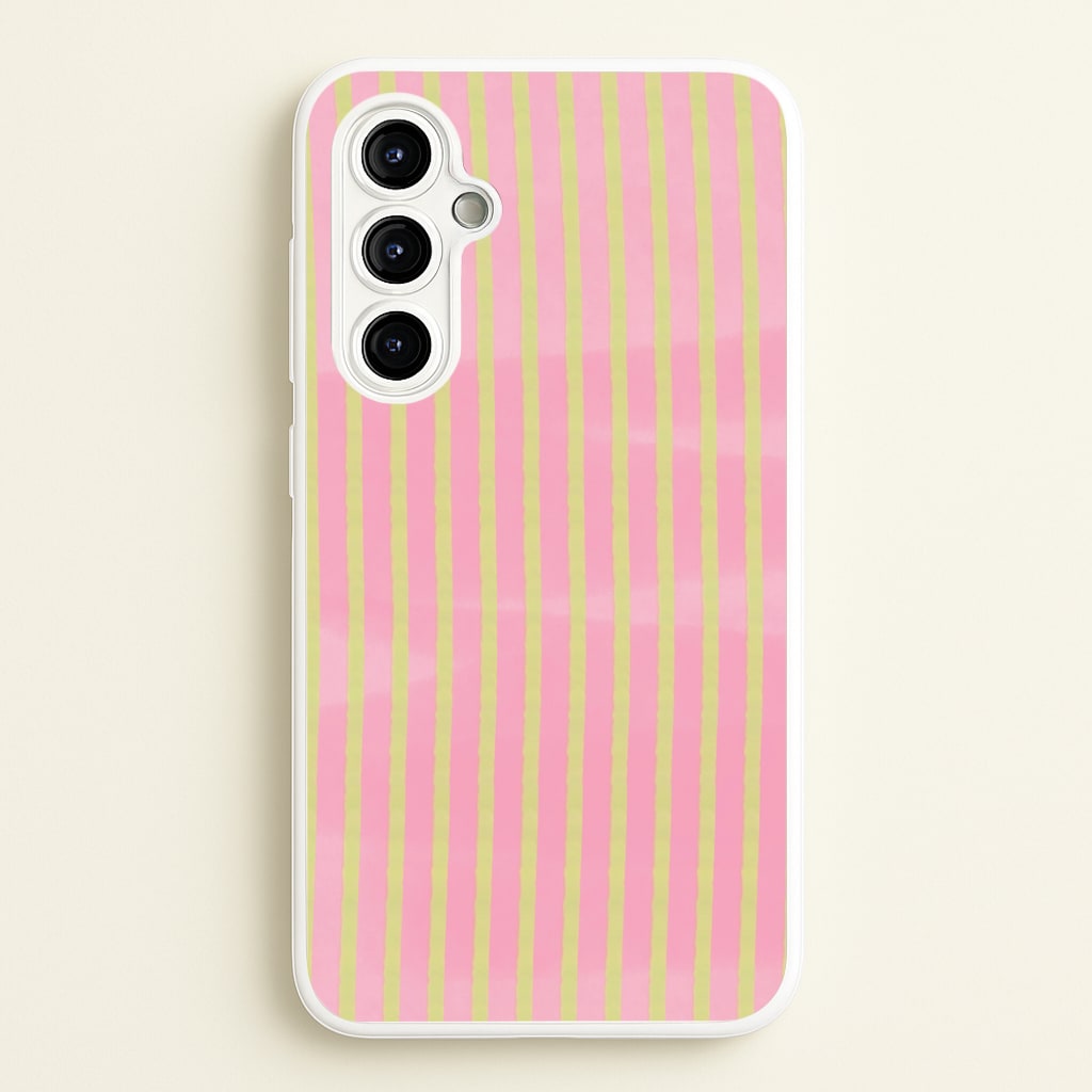 Pink Meadow Stripes Galaxy A54 Case