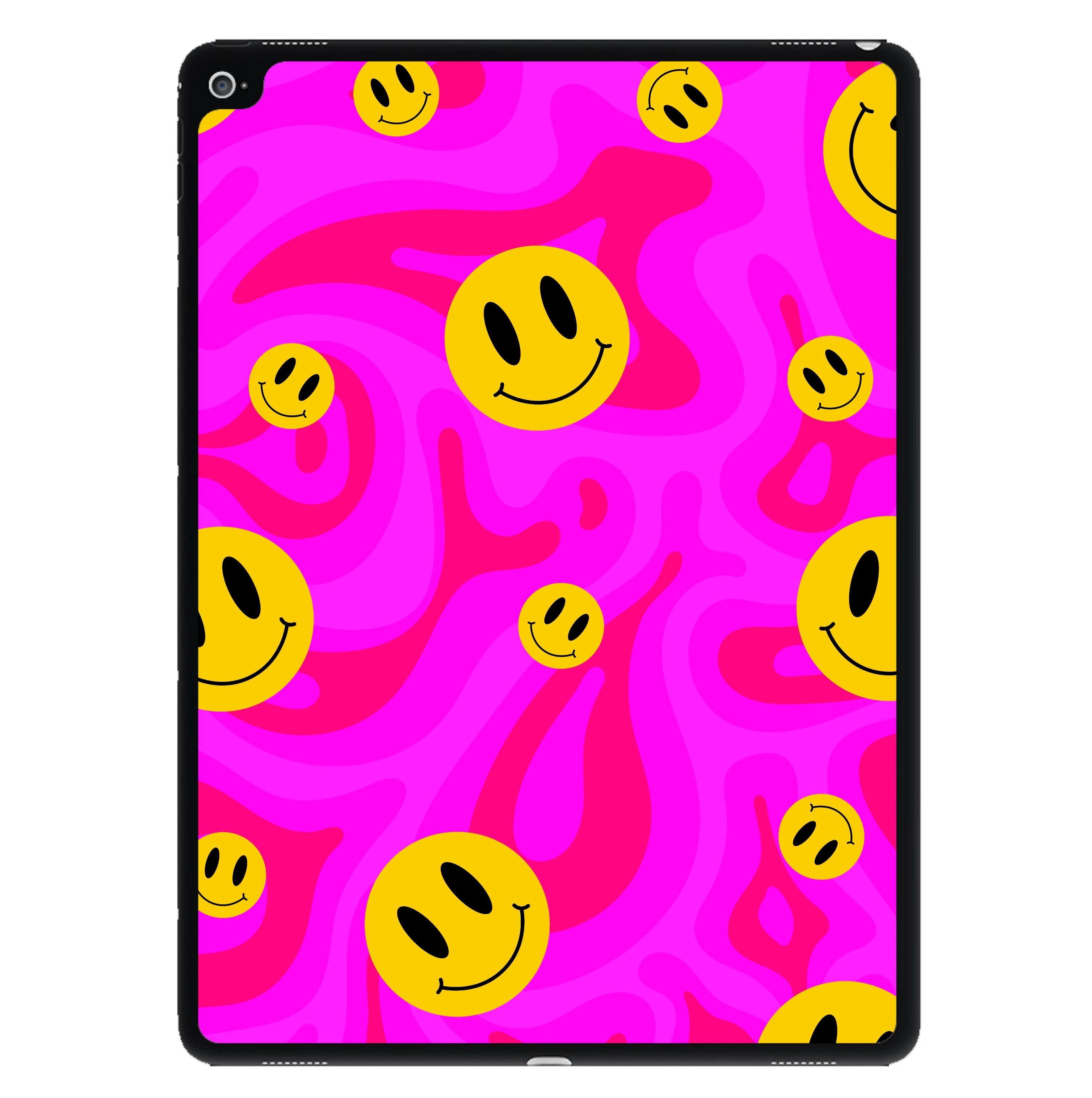Pink Wavey Smileys Pattern iPad Case