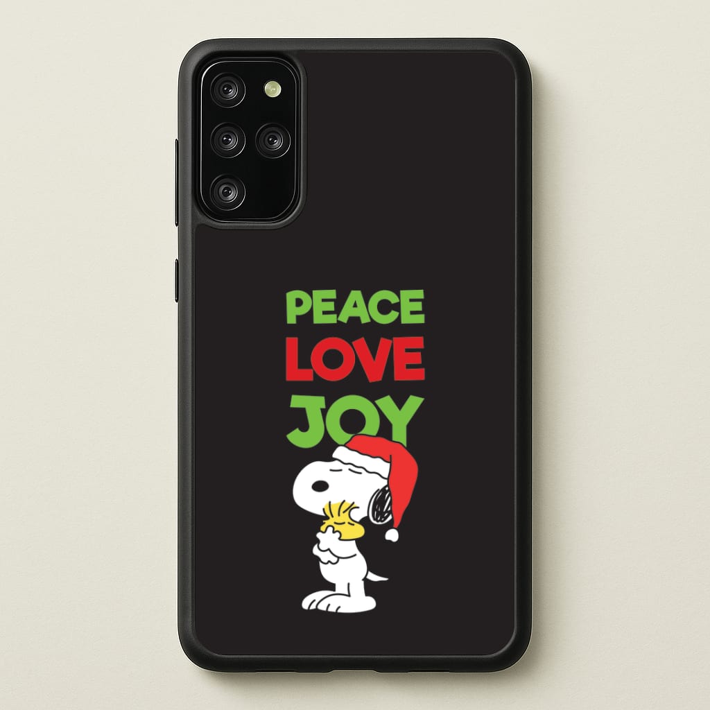 Peace, Love, Joy Christmas Cartoon Beagle Galaxy S20 Plus Case