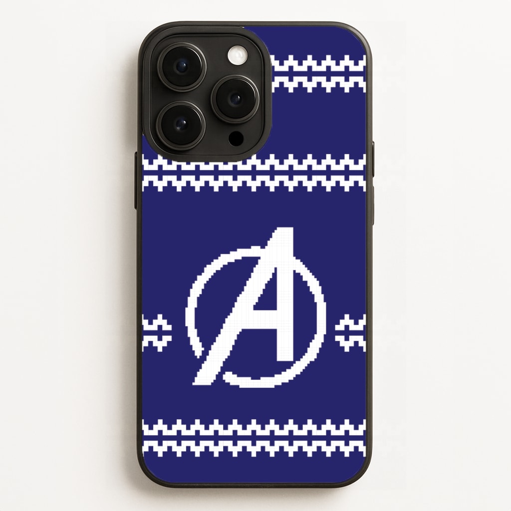 Superhero Team Blue Christmas Jumper iPhone 16 Pro Max Case