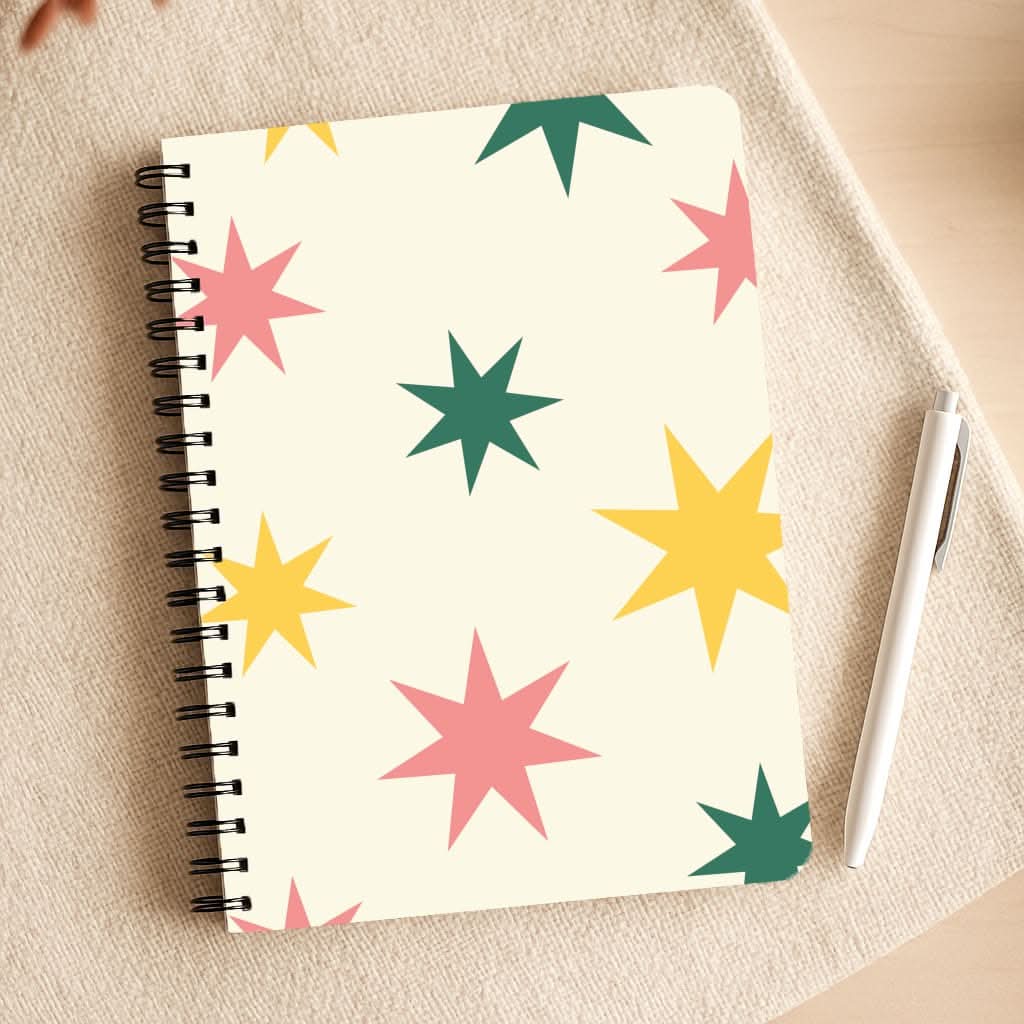 Colourful Christmas Stars Pattern Notepad