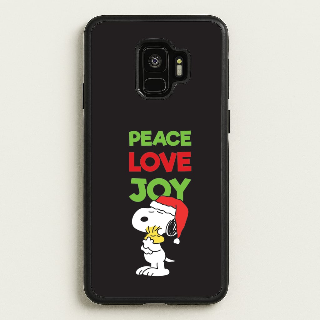 Peace, Love, Joy Christmas Cartoon Beagle Galaxy S9 Case