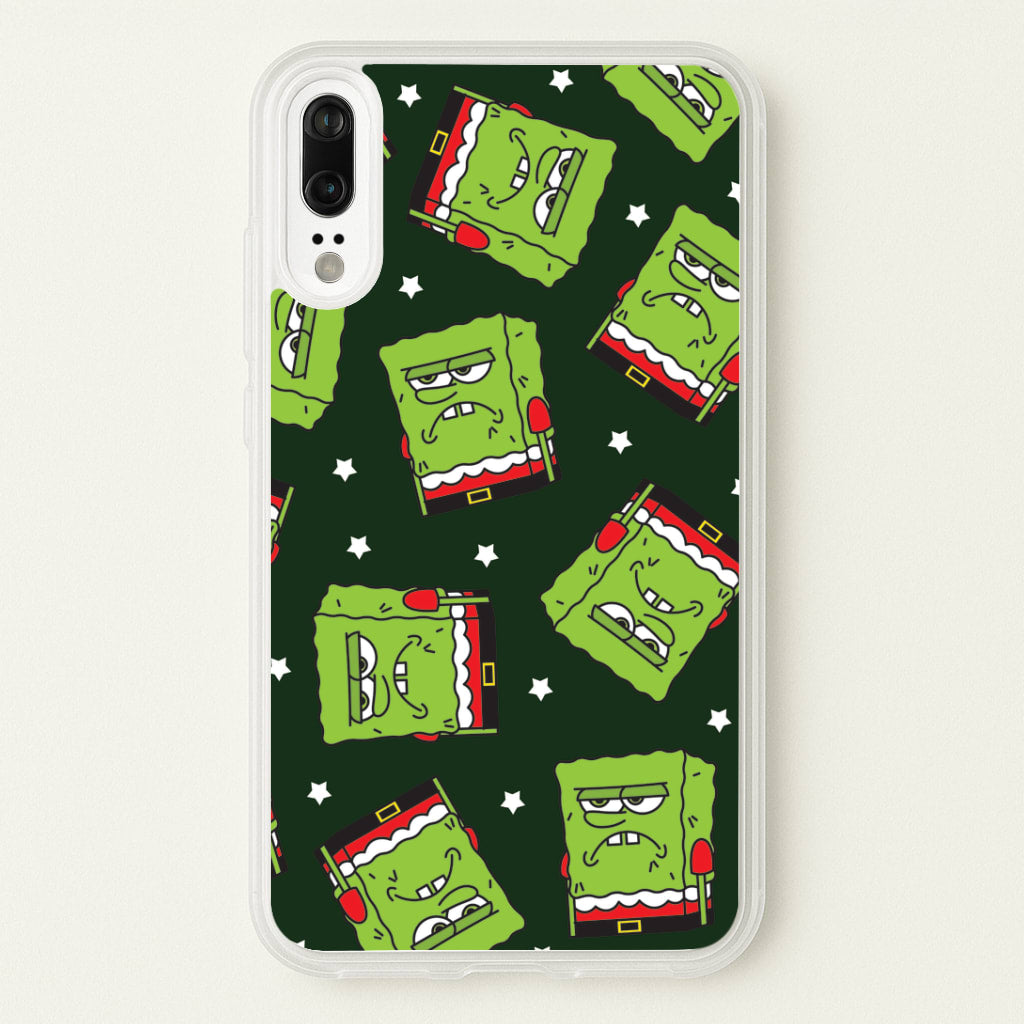 Grumpy Christmas Cartoon Sponge Pattern Huawei P20 Case