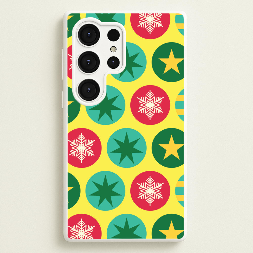 Colourful Abstract Baubles Christmas Pattern Galaxy S25 Ultra Case