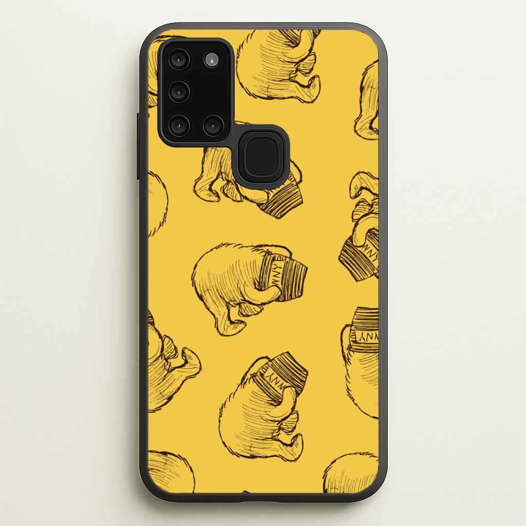 Winnie Honey Pot Pattern Galaxy A21s Case