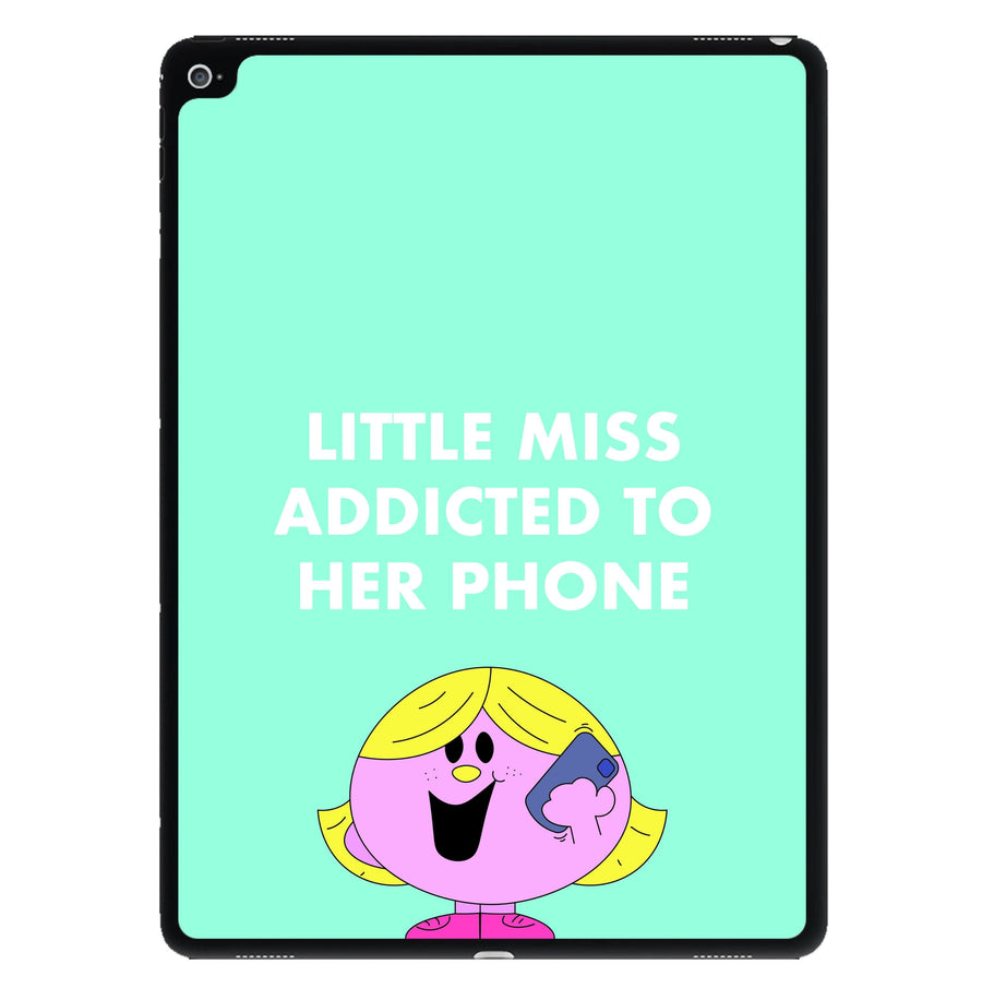 Little Miss Addicted To Her Phone - Aesthetic Quote iPad Case