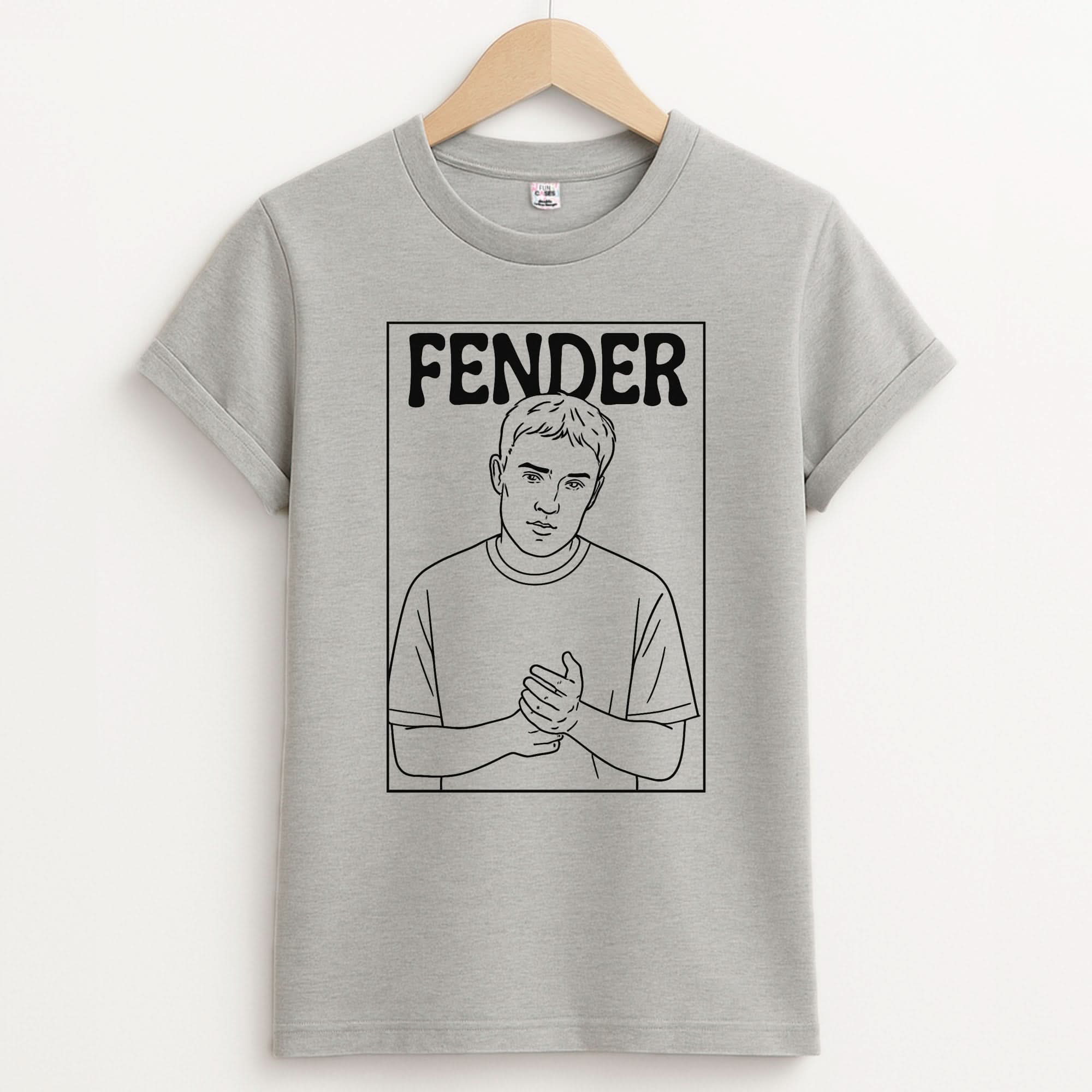 Fender Outline Unisex Grey T-Shirt