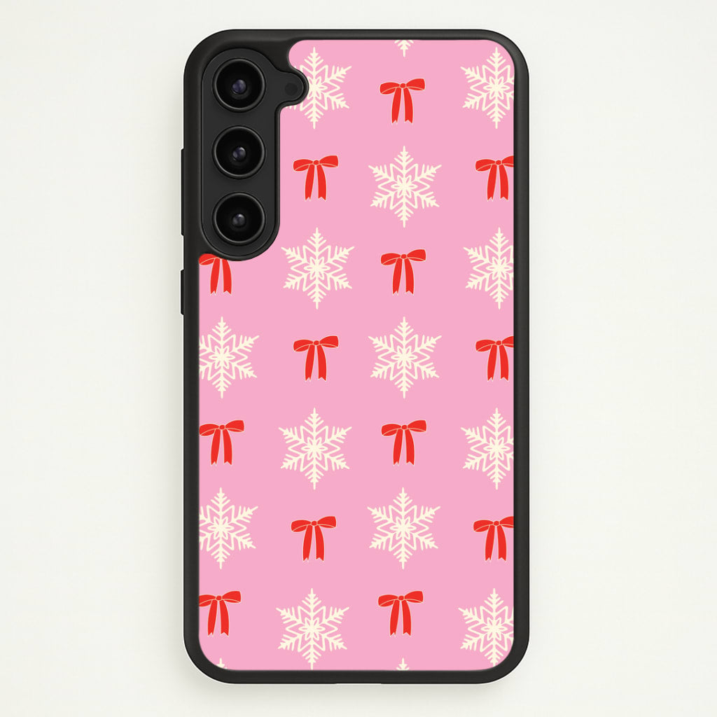 Coquette Bows And Snowflakes Pattern Galaxy S23 Case