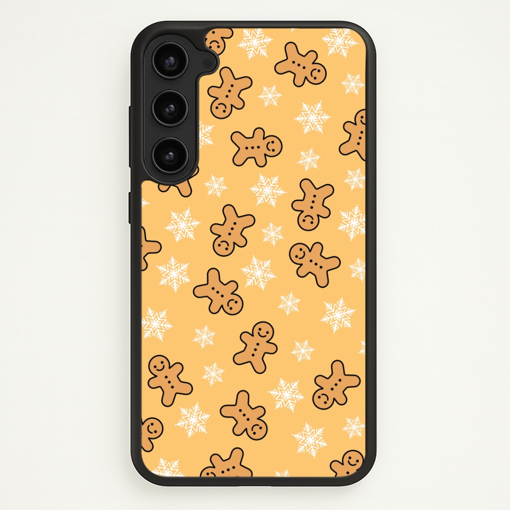 Cute Gingerbread And Snowflakes Pattern Galaxy S23 Plus Case