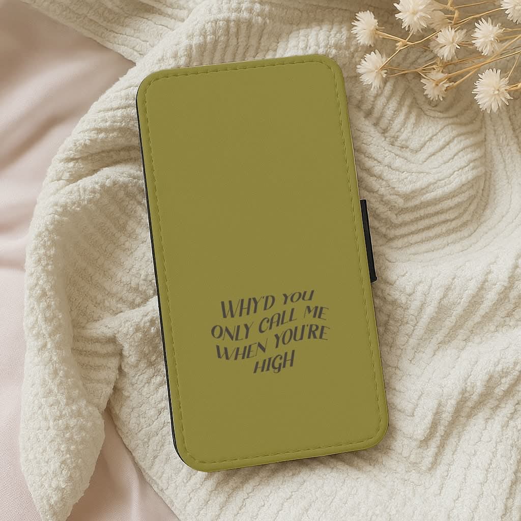 Call Me When You're High Leather Phone Case