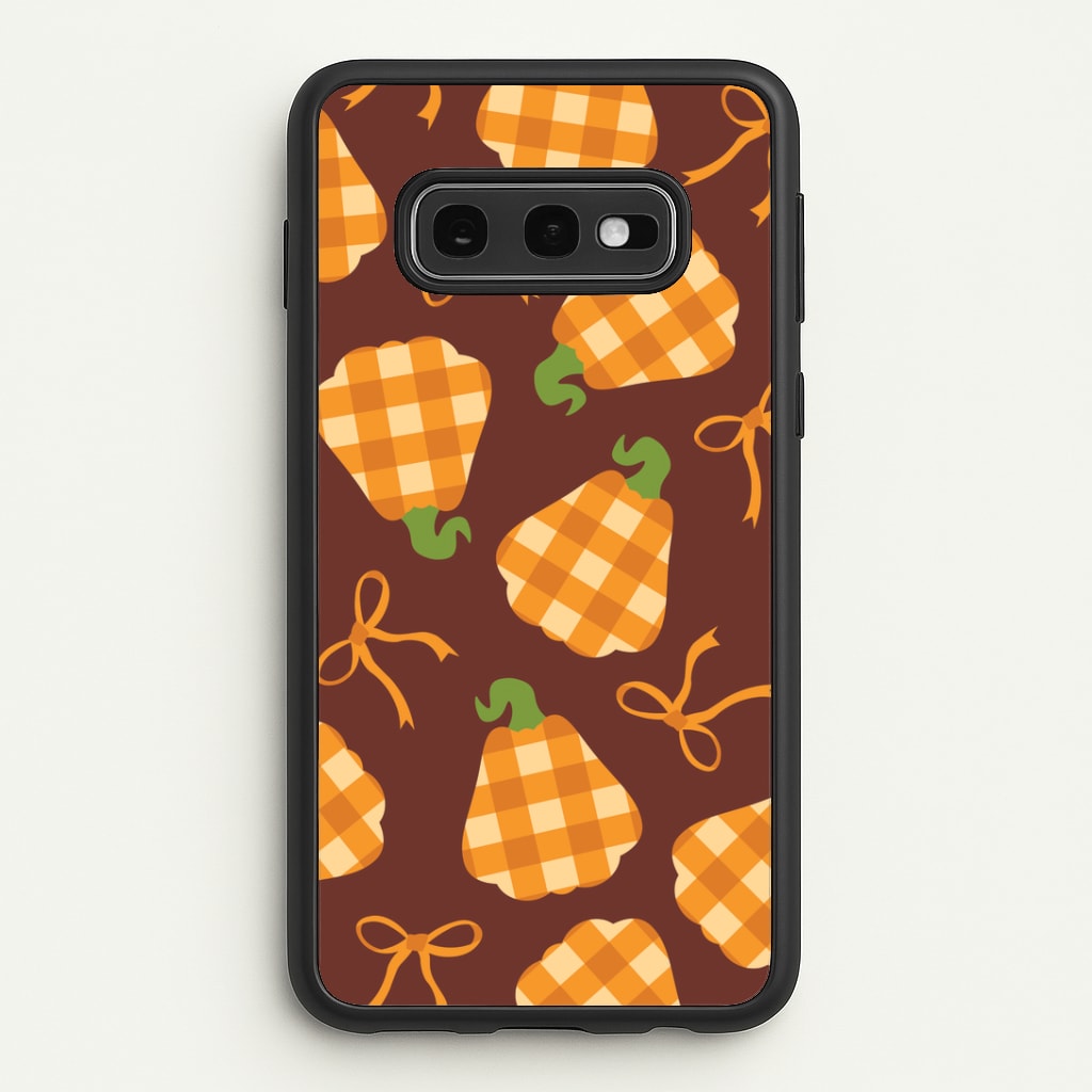 Tartan Pumpkins And Bows Pattern Galaxy S10e Case