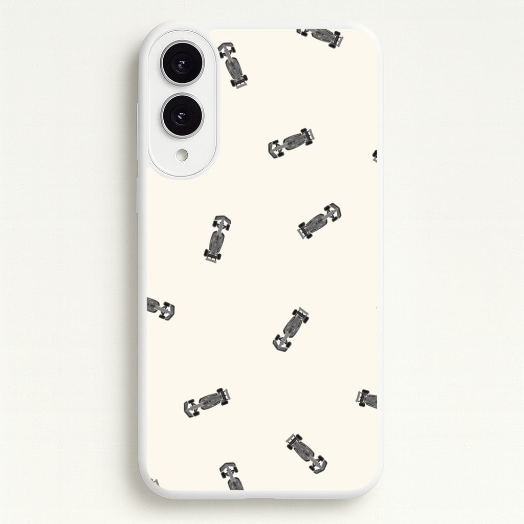 Race Cars Pattern Off White Galaxy S25 Edge Case