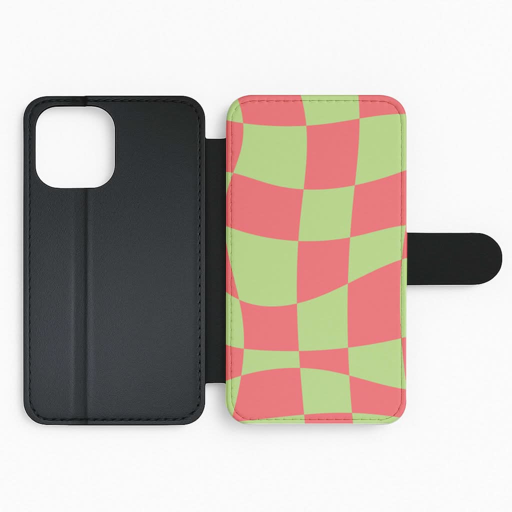 Abstract Red And Green Christmas Pattern Flip Phone Case
