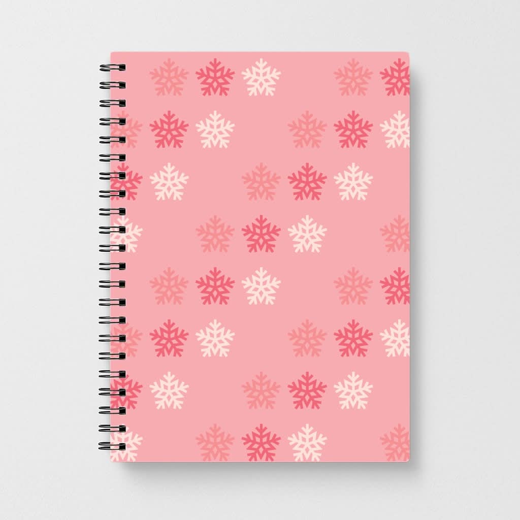 Red Slowflakes Christmas Pattern Notebook