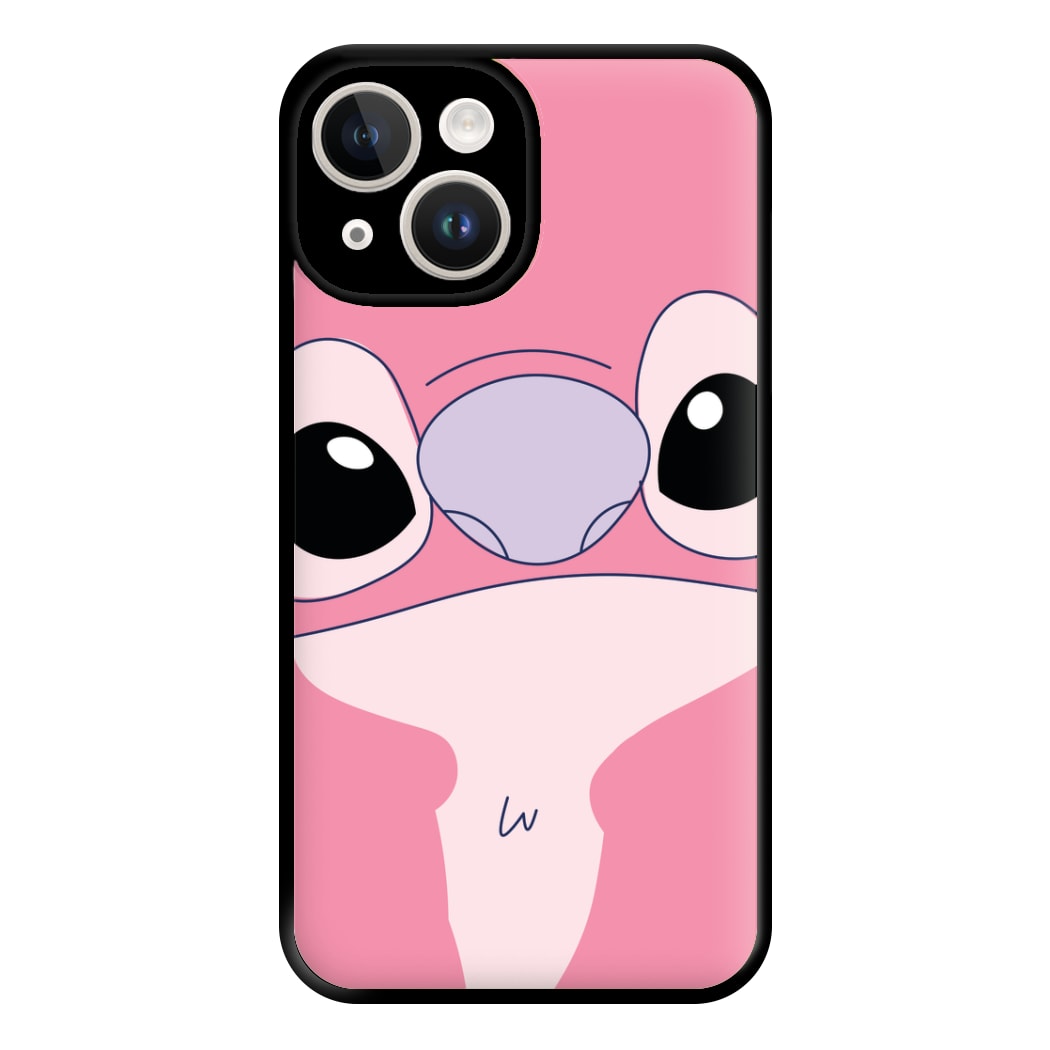 Cute Pink Alien Face iPhone 14 Case