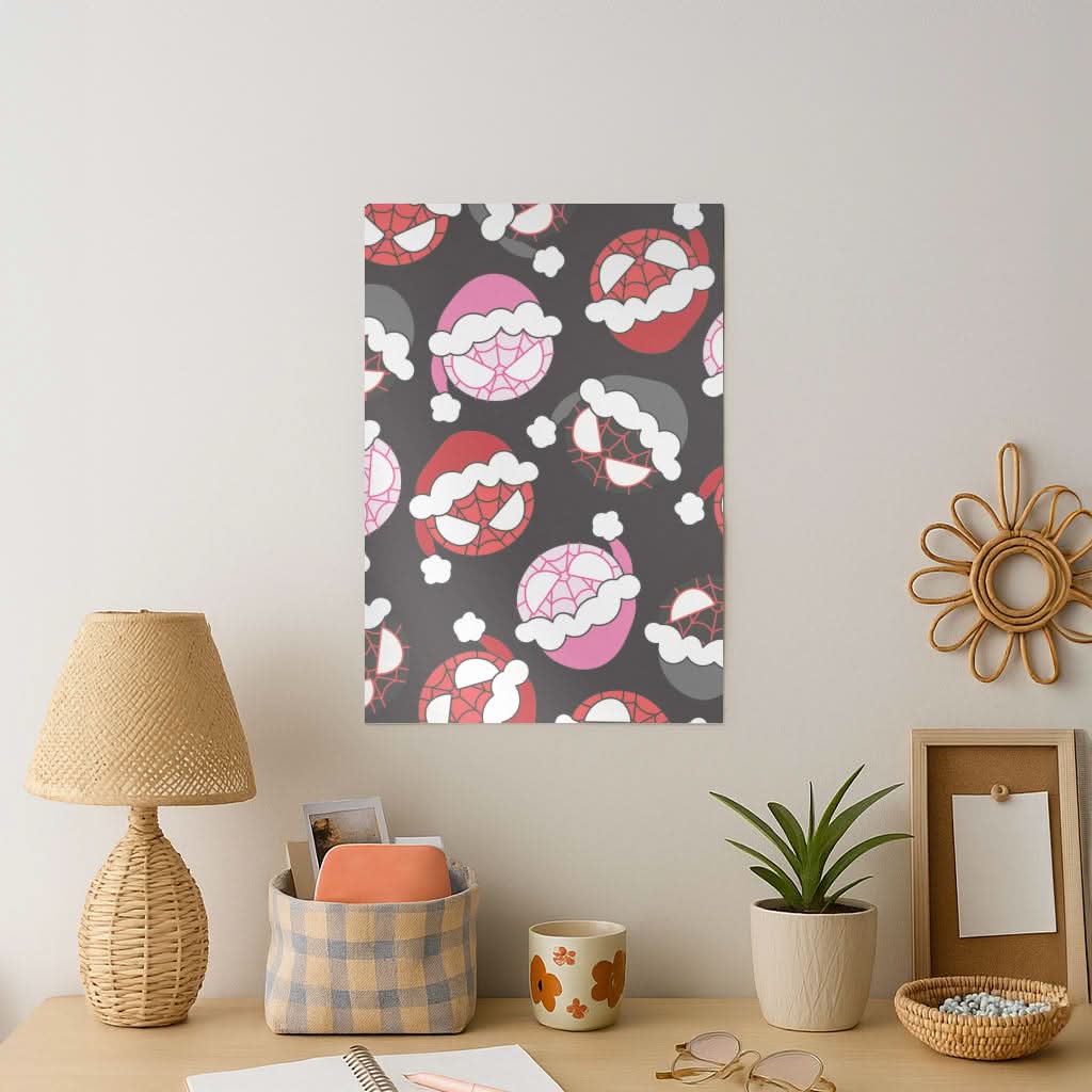 Spider Heroes Christmas Pattern Art Print