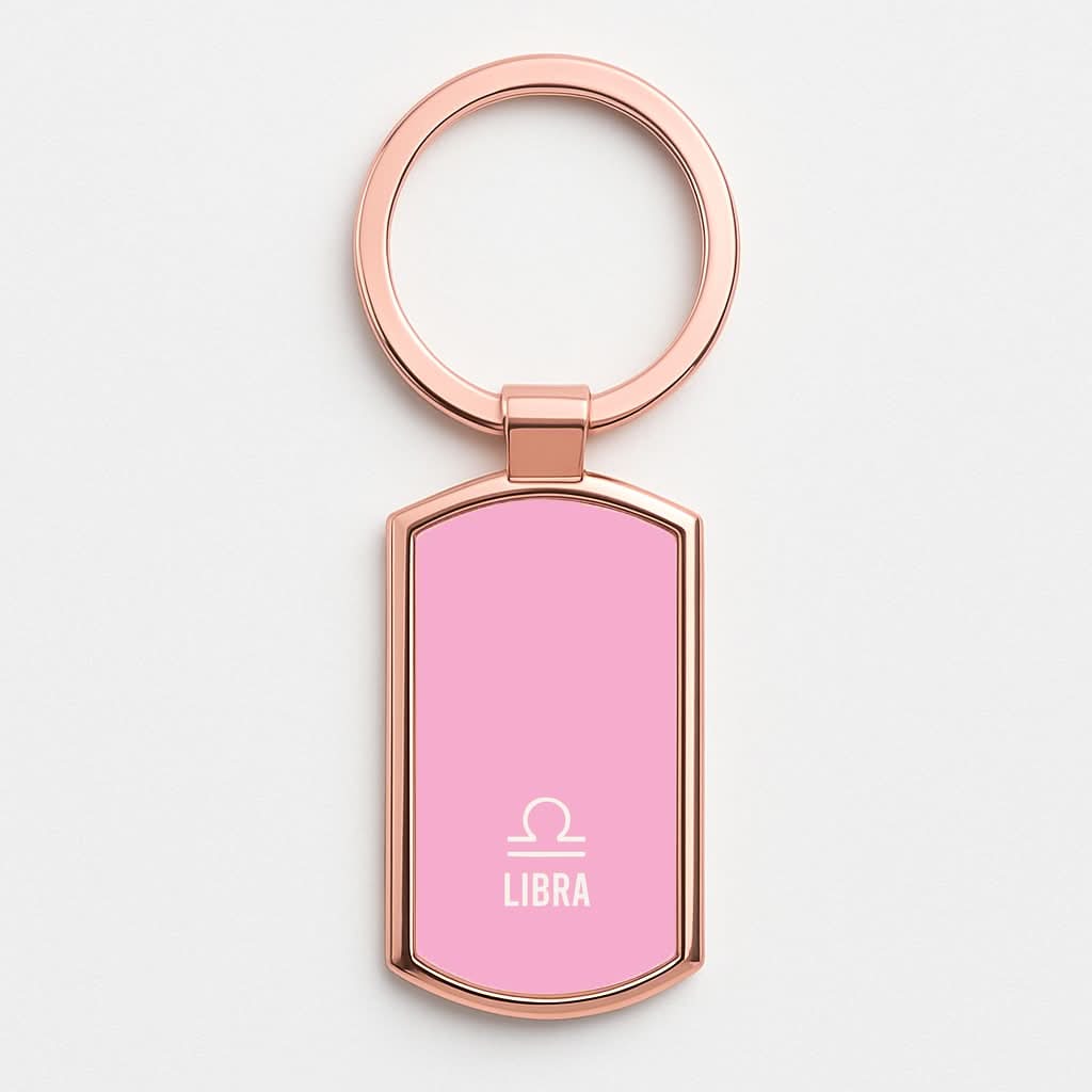 Libra Pastel Zodiac Rose Gold Keyring