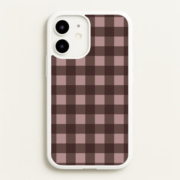 Chocolate Gingham iPhone 12 Mini Case